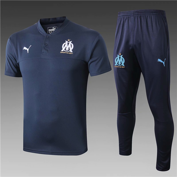 Maillot de foot polo Marseille 2020 bleu